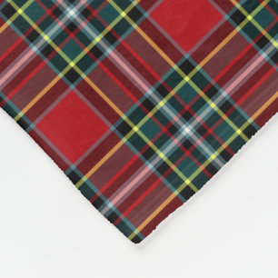 Couverture Polaire Rouge et tartan de clan de Forest Green Gillespie
