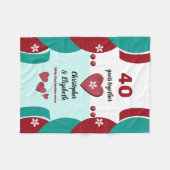 Couverture Polaire Rouge et vert 40 ans Ruby Anniversaire (Devant (Horizontal))