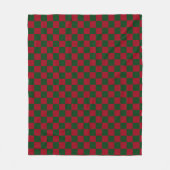 Couverture Polaire Rouge et Vert Classique Imprimé Damier de Noël (Devant)
