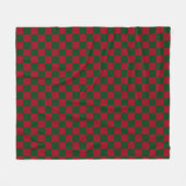 Couverture Polaire Rouge et Vert Classique Imprimé Damier de Noël (Devant (Horizontal))