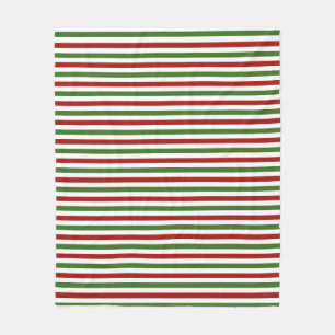 Couverture Polaire Rouge et vert Grille de Noël Blanche polaire