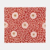 Couverture Polaire Rouge Floral Vibrant Ornate Classé Motif (Devant (Horizontal))