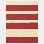 Couverture Polaire Rouge foncé + Larges Rayures Crème (Devant)