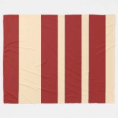 Couverture Polaire Rouge foncé + Larges Rayures Crème (Devant (Horizontal))
