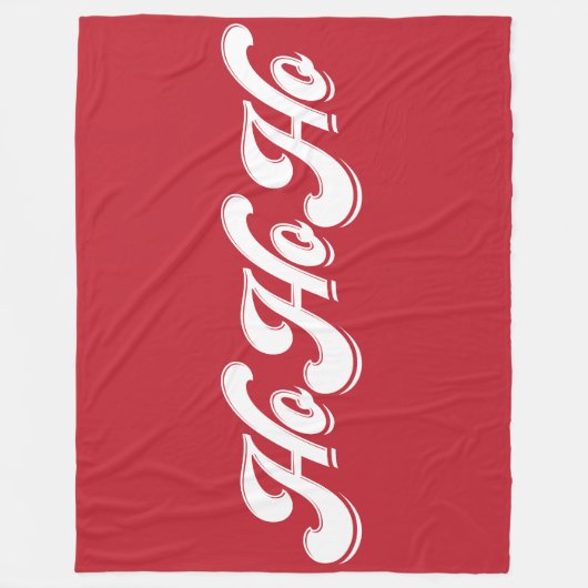 Couverture Polaire Rouge Ho Ho Ho Christmas Fleece Blanche (Devant)