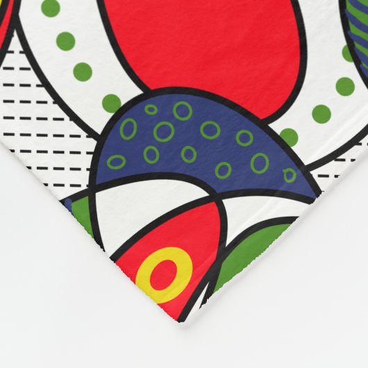 Couverture Polaire Rouge Jaune Bal de Plage Vert Volet Blanche (Coin)