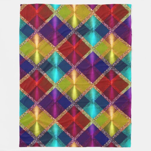 Couverture Polaire Rouge Jaune violet Parties scintillant Plaid Desig (Devant)