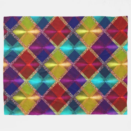 Couverture Polaire Rouge Jaune violet Parties scintillant Plaid Desig (Devant (Horizontal))