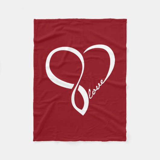 Couverture Polaire Rouge Love Heart Fleece Blanket (Devant)