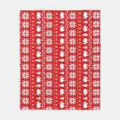 Couverture Polaire Rouge mignon de motif de Noël d'éléphants (Devant)