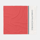 Couverture Polaire Rouge moderne Nom personnalisé simple (Devant (Horizontal))