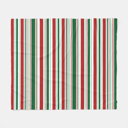 Couverture Polaire Rouge moderne, Vert menthe, Vert foncé, Blancs (Devant (Horizontal))