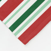 Couverture Polaire Rouge moderne, Vert menthe, Vert foncé, Blancs (Coin)