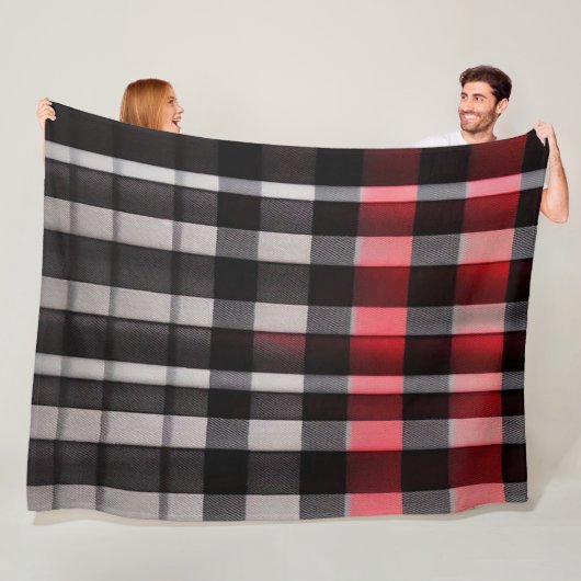 Couverture Polaire Rouge Noir Abstrait Plaid Collection moderne (En situation)