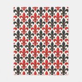Couverture Polaire Rouge noir baroque Fleur de lis Motif Design (Devant)