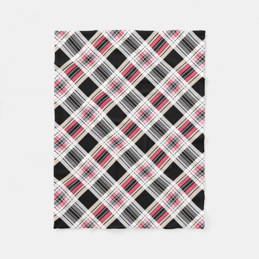 Couverture Polaire Rouge noir blanc plaid (Devant)