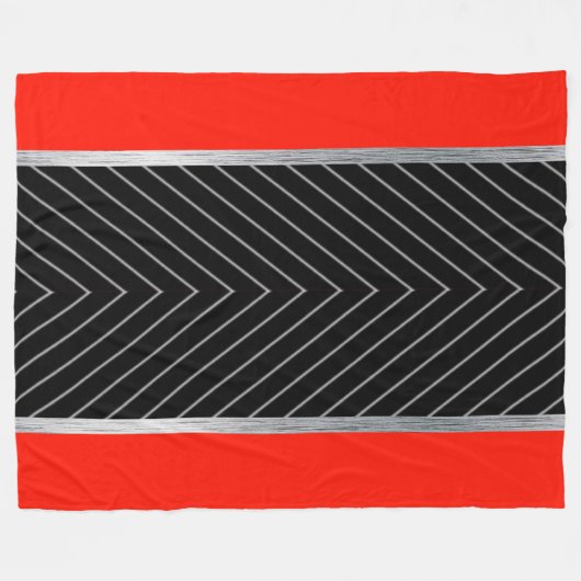 Couverture Polaire Rouge, noir, noir et blanc (Devant (Horizontal))