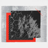 Couverture Polaire Rouge, noir, noir et gris rayé (Devant (Horizontal))