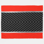Couverture Polaire Rouge, noir, rayure noire et blanche (Devant (Horizontal))