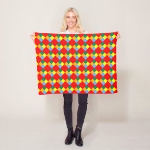 Couverture Polaire Rouge orange jaune bleu vert