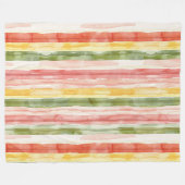 Couverture Polaire Rouge orangé jaune vert rayures (Devant (Horizontal))