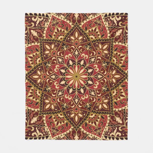 Couverture Polaire Rouge oriental : Tapis Vintage (Devant)