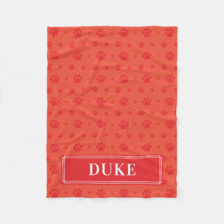 Couverture Polaire Rouge Paks Monogram Pet Fleece Blanche