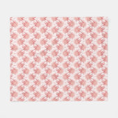 Couverture Polaire Rouge Pink à feuilles blanches (Devant (Horizontal))