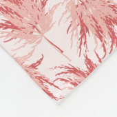 Couverture Polaire Rouge Pink à feuilles blanches (Coin)