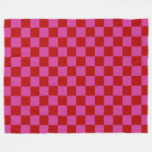 Couverture Polaire Rouge + Pink Check À damiers Motif de tableau de b (Devant (Horizontal))
