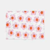 Couverture Polaire Rouge rose Tropical Floral Botanique Printemps été (Devant (Horizontal))