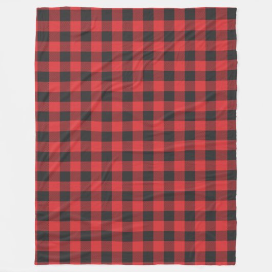 Couverture Polaire Rouge rustique Noir Farmhouse Plaid (Devant)