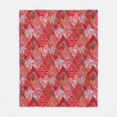 Couverture Polaire Rouge, rustique, patchwork (Devant)