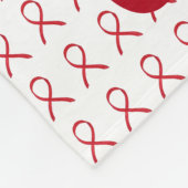 Couverture Polaire Rouge Sensibilisation Ruban Sang Cancer Chimo Blan (Coin)