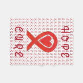 Couverture Polaire Rouge Sensibilisation Ruban Sang Cancer Volet Blan (Devant (Horizontal))