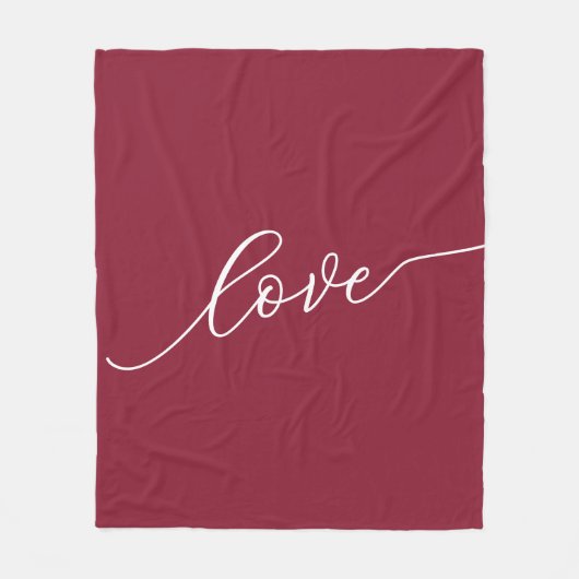 Couverture Polaire Rouge Simple Script Amour (Devant)