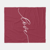Couverture Polaire Rouge Simple Script Amour (Devant (Horizontal))