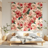 Couverture Polaire Rouge sur Hibiscus rose Floral