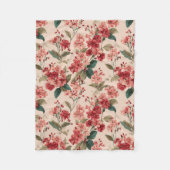 Couverture Polaire Rouge sur Hibiscus rose Floral (Devant)