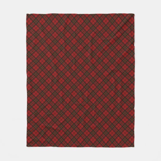 Couverture Polaire Rouge tartan Noël plaid vacances hiver motif (Devant)