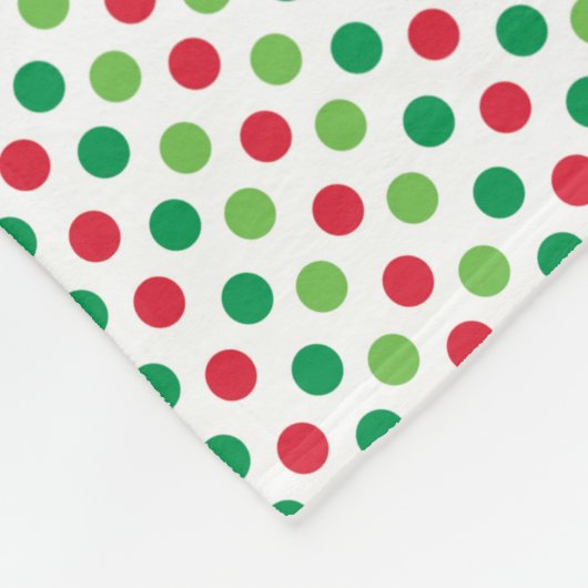 Couverture Polaire Rouge Vert blanc point Noël (Coin)