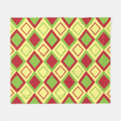 Couverture Polaire Rouge vert diamant géométrique (Devant (Horizontal))