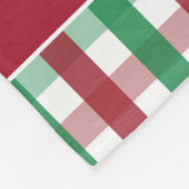 Couverture Polaire Rouge & Vert Gingham avec nom personnalisé (Coin)