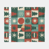 Couverture Polaire Rouge Vert Mmilieu du siècle moderne À damiers vac (Devant (Horizontal))