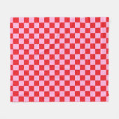 Couverture Polaire Rouge vif et rose clair à carreaux (Devant (Horizontal))