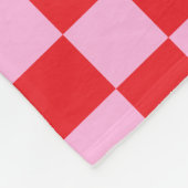 Couverture Polaire Rouge vif et rose clair à carreaux (Coin)