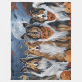 Couverture Polaire Rough Collie Halloween Épouvantable (Devant)