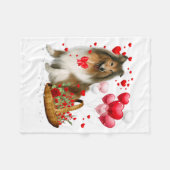 Couverture Polaire Rough Collie Heart Balloon Happy Valentine Day Dog (Devant (Horizontal))