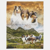 Couverture Polaire Rough Collies Portrait & Sheepherding - Customisé (Devant)