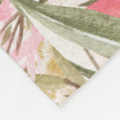 Couverture Polaire Rougissent l'aquarelle de corail rose de vert (Coin)